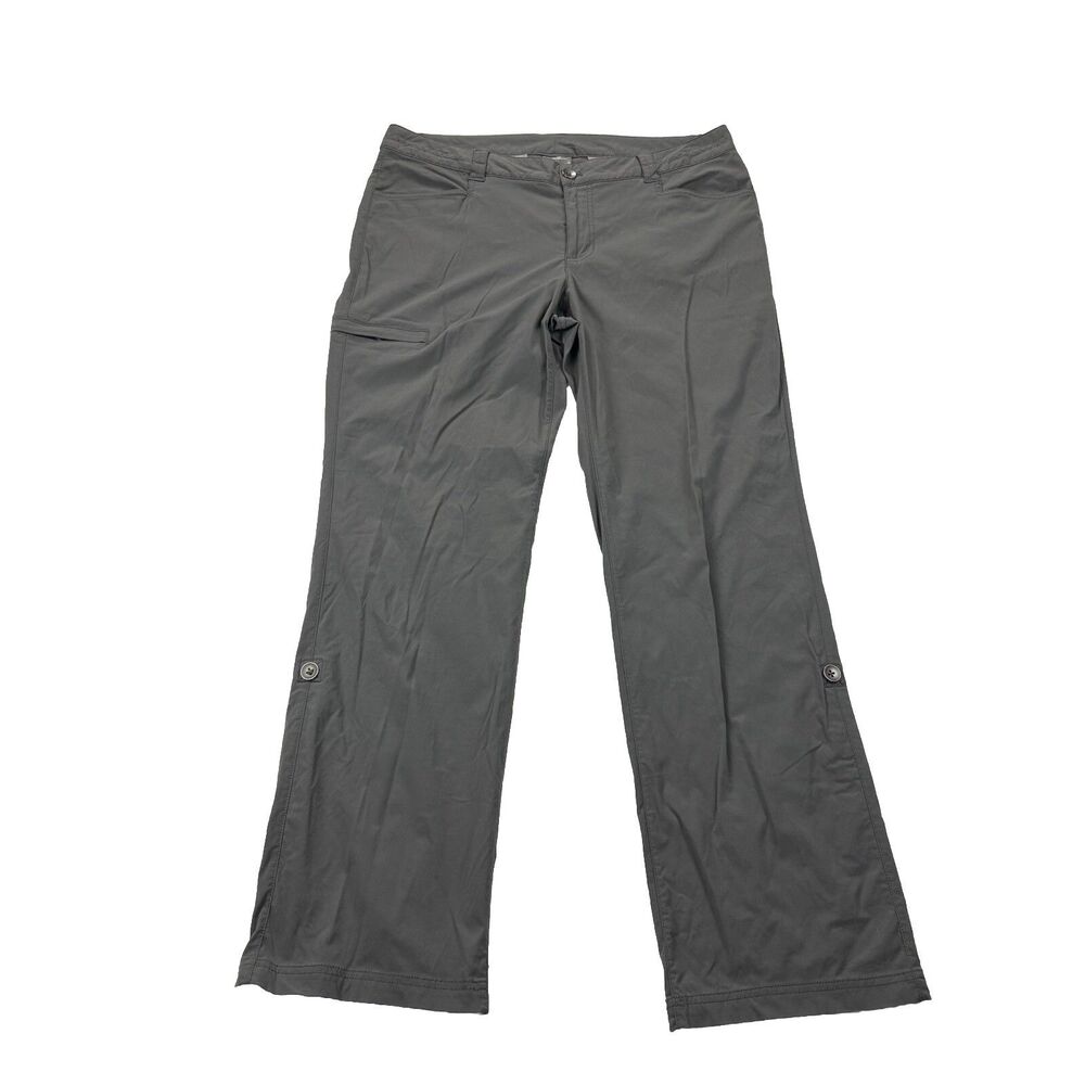 Eddie Bauer Travex Winter Hiking Pants Womens 12 Gray Zip Cargo Pocket Roll Up
